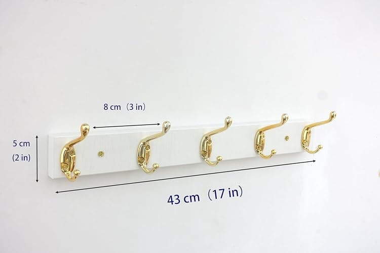 Shankala Wall Mount Coat Rack, Hooks for Wall, Gold thumbnail 3