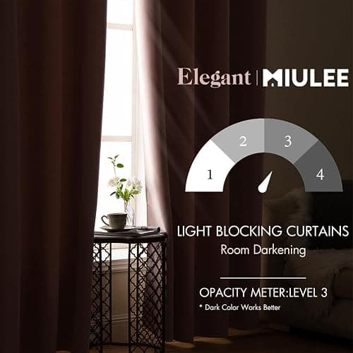 MIULEE Light Pink Room Darkening Curtains Thermal Insulated Drapes Solid Window Treatment Set Grommet Top Light Blocking Blackout Curtain for Living Room/Bedroom 2 Panels 52 x 84 inch Baby Pink thumbnail 3