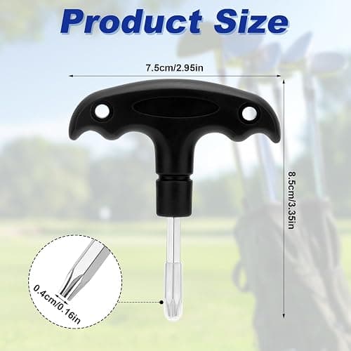 NQEUEPN Adjustable Golf Wrench With Plastic Handle - Stainless Steel Driver Tool for Club Shaft Adapter (Black) thumbnail 3