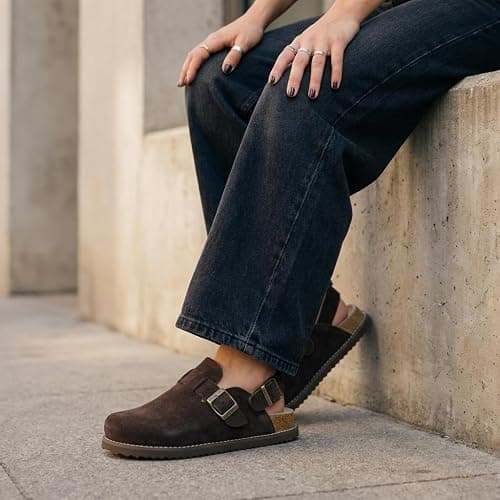 CUSHIONAIRE Brooklyn Genuine Suede Slingback Clogs for Women with Buckle thumbnail 8