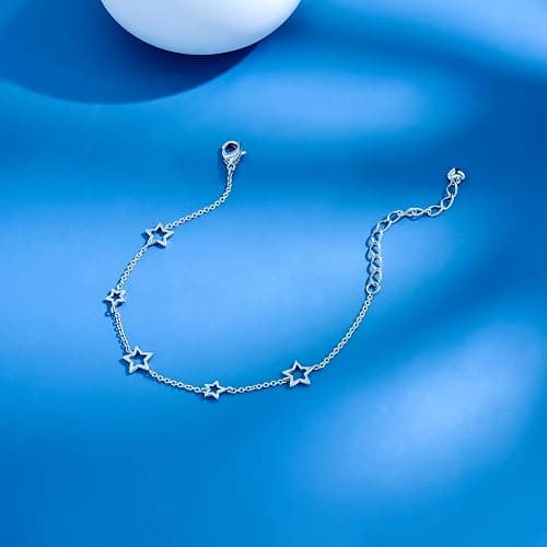 JSGEMSLEE Love Heart Star Butterfly Bracelet for Women Stackable Silver Chain Link Bracelets for Women Trendy Thanksgiving Christmas Gifts Jewelry thumbnail 6