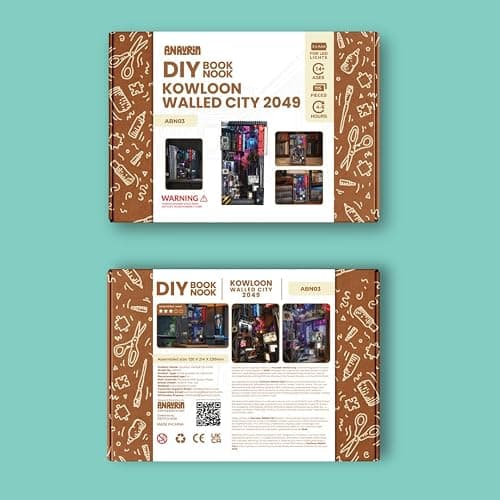 Anavrin Book Nook Kit Kowloon Walled City 2049 DIY 3D Wooden Booknook for Adults, Teens and Book Lovers, Bookshelf Insert Library Decor, Creative Gift for Family, Friends, and Elderly thumbnail 11