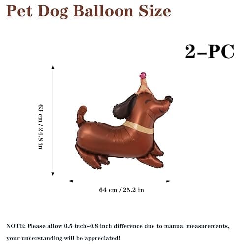 Pet Dog Balloons Dachshund Dog Foil Birthday Balloons Animal Balloon Children Birthday Party Decoration Animal Theme Party Decorations Puppy Dogs Balloon 2pcs thumbnail 3