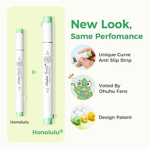 Ohuhu Alcohol Markers Brush& Fine 72 Colors for Adults Coloring Refillable | AP Certified Art Marker Set, Dual Tips Alcohol-based for Artists Beginners Drawing Illustration Sketching, Honolulu 2B thumbnail 5