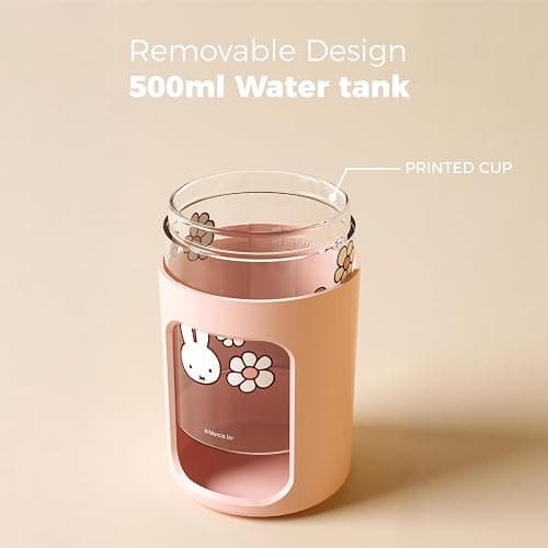 Mipow X Miffy Double Spray Humidifier 2.0 Smart App-Control RGB LED, Mini Cute Humidifier with Night Light, 500ml for Bedroom, Nursery/Office - Pink thumbnail 6