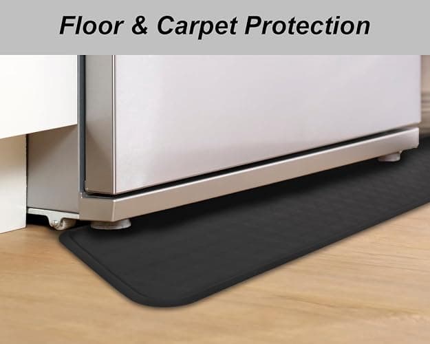GMATCHUP Refrigerator Mat, Washing Machine Spill Liner, Drip Tray and Leak Catcher Mat, Fridge Mat Prevent Water Leakage and Floor Damage from Elecrical Equipment Heavy Duty 37.5'' x 8.5'' Black thumbnail 5