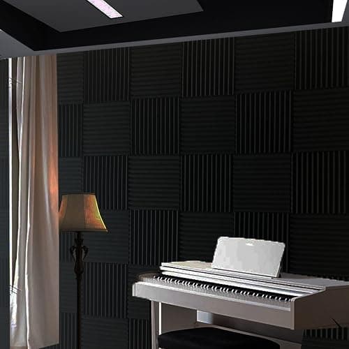 52 Pack Acoustic Foam Panel Wedge Studio Soundproofing Wall Tiles 12" X 12" X 1" - Black thumbnail 6