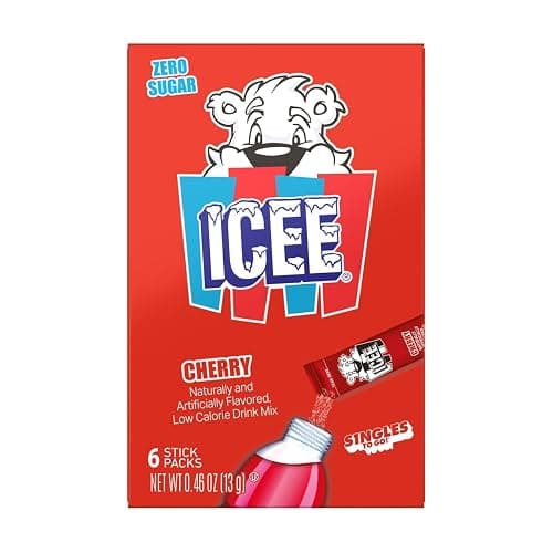 ICEE Singles To Go Variety Pack of 6-3 of Each - Cherry and Blue Raspberry - Zero Sugar Powdered Drink Mix - 6 Sticks Per Box - 36 Servings thumbnail 2
