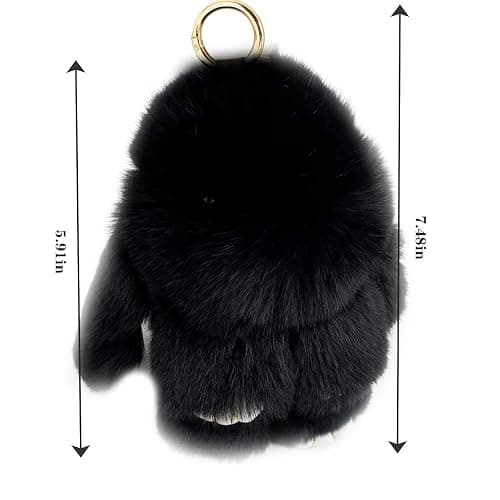 Unpafcxddyig Bunny Keychain Cute Rex Rabbit Fur Keychain Car Handbag Keyring thumbnail 7