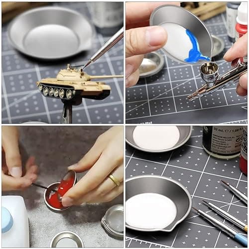 DIYESMART 24Pcs Stainless Steel Paint Palette Tray (8Pcs Without Pour Spout) and 8Pcs 3ml Eyedroppers Suit, Versatile Use for Mixing Paints, Airbrush Colors Mix, Mixing Makeup, Art Craft… thumbnail 5