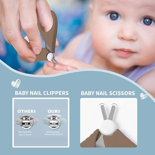 6-in-1 Baby Grooming Set, Natural Wooden Hairbrush and Comb, Nail Clippers,Nail Scissors, Nail File and Tweezers for Kids and Newborns in Nice Gift Box thumbnail 3
