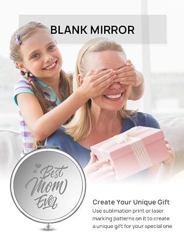 Getinbulk Compact Mirror, 1x/2x Magnification Pocket Mirror, Silver | Compact Mirror for Purse, Metal+Glass, Foldable Double-Sided Mirror, Purse Essentials, Portable, Travel, Quick Touch-ups thumbnail 6