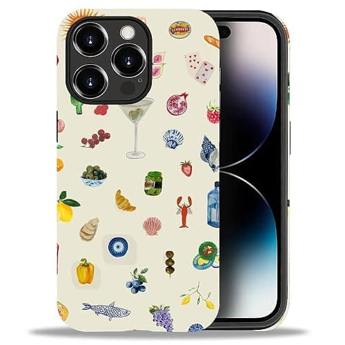Generic Case Compatible with iPhone 14 Pro Max - Hybrid Durable Shockproof Phone Cover,Cases for Woman Girl - Lemon Fruit Flower Fish Aesthetic thumbnail 3