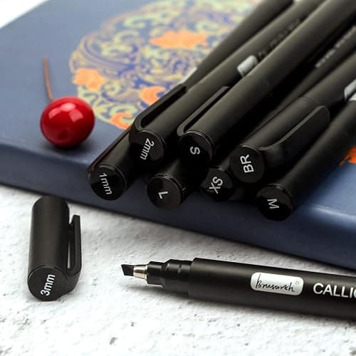 Brusarth Calligraphy Pens,8 Size Calligraphy Pens for Writing,Brush Pens Calligraphy Set for Beginners, Hand Lettering Pens thumbnail 5