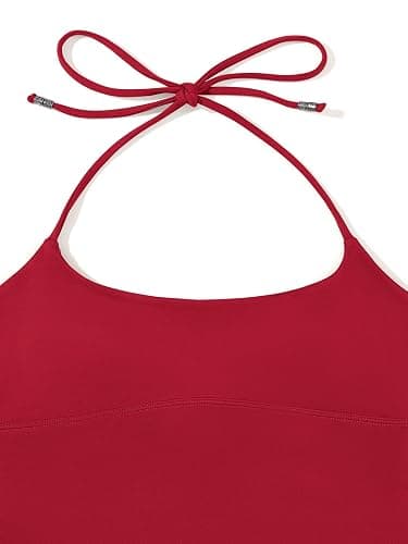 REORIA Women's Sexy Halter Backless Double Lined Tank Top Y2k Trendy Camisole Crop Tops thumbnail 5