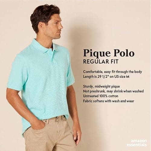 Amazon Essentials Men's Regular-Fit Short Sleeve Cotton Pique Polo Shirt (Available in Big & Tall) thumbnail 2