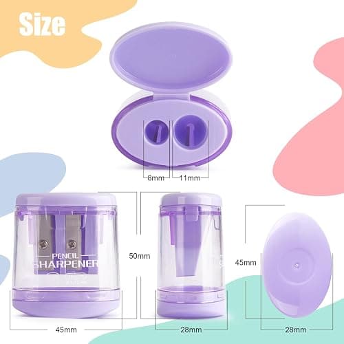 Tamaki Pencil Sharpeners Manual Dual Holes, 4 Pack | Compact Colored Handheld Pencil Sharpener for Kids, School, Office thumbnail 3