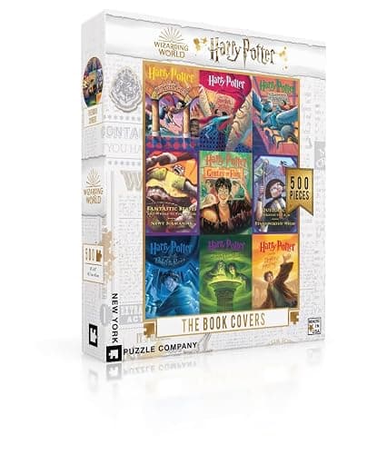 New York Puzzle Company - Harry Potter Book Cover Collage - 500 Piece Jigsaw Puzzle for Family Game Nights by Mary GrandPré - Image 1