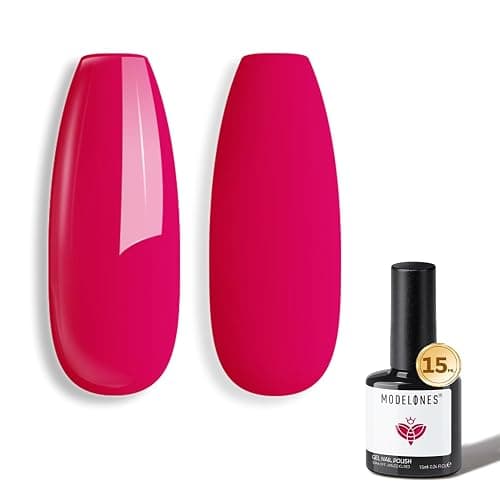 modelones Dark Pink Gel Polish Rosy Mulberry Pink Gel Nail Polish Soak Valentine Off LED Nail Art DIY Nail Manicure 15ML - Image 1