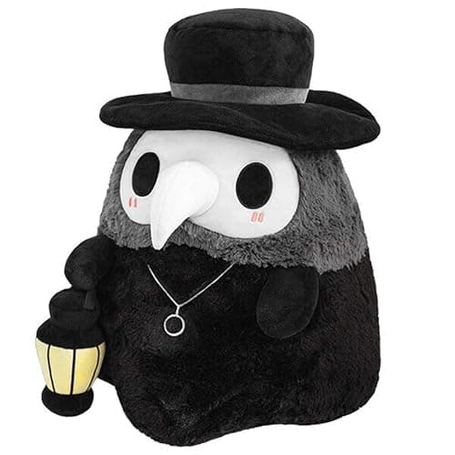 Kedejin 7.9'' New Medieval Steampunk Plague Beak Couple Plush Doll, Fluffy Plague Doctor Plush Toy Luminous Plush Toy, Soft Lovely Couple Doll Party Dance Props, Black thumbnail 3