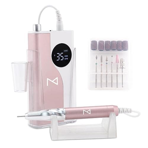 M – Ying Yang Brushless Nail Drill 35K RPM | Pro Cordless Efile 85W | Rechargeable USB-C Fast Charging | Portable Aluminum Alloy Shell | Quiet Low Vibration Tool for Acrylic Gel Nails (Rose Gold) - Image 1