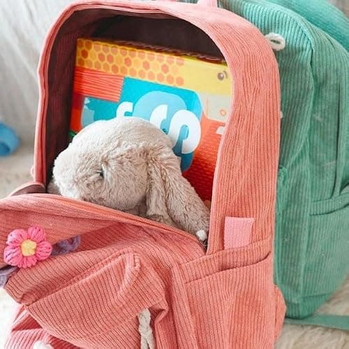 Personalized Backpack for Girls/Boys, Custom Corduroy School Bag with Cotton Rope Embroidery Name, Back to School Bag Gifts for Kids, Children Birthday/Christmas Gift thumbnail 7