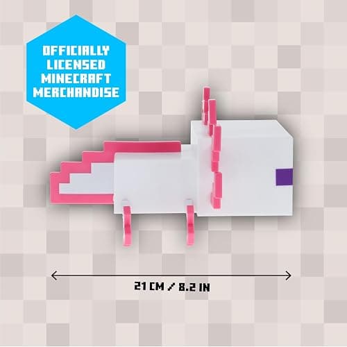 Paladone Minecraft Axolotl Light - Officially Licensed, Five Color Modes, Minecraft Lamp to Decorate Your Gaming Desk or Night Stand, Bedroom Decor for Minecraft Gamers, Battery Powered thumbnail 3