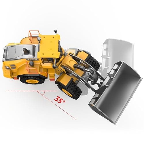 DOUBLE E Hobby Volvo L260H Remote Control Wheel Loader - 1:16 Alloy 4WD RC Construction Toy with 780ML Screw-Drive Bucket & Simulation Sound/Lights thumbnail 6