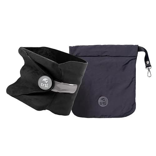 trtl Travel Pillow Nero | Cuscino da viaggio salvaspazio | Per viaggiare comodamente in aereo, auto e autobus | Sistema di supporto unico | Lavabile in lavatrice - Image 1