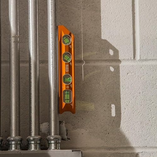 Klein Tools 935RB Torpedo Level, 8-Inch Billet Magnetic Level, 0/30/45/90 Degree Vials, V-Groove, Tapered Nose, High-Visibility Vial and Body thumbnail 10