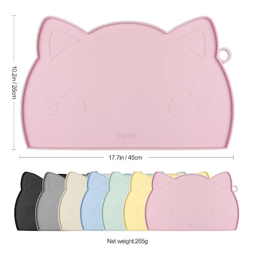 Coomazy Cat Food Mat Thicker Non-Slip Dog Feeding Mat with Raised Edge thumbnail 2