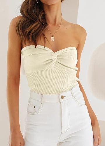 EFAN Womens Tube Tops Summer Outfits Cute Crop Tops 2026 Beach Vacation Spring Fashion Y2K Strapless Sleeveless Clothes thumbnail 2
