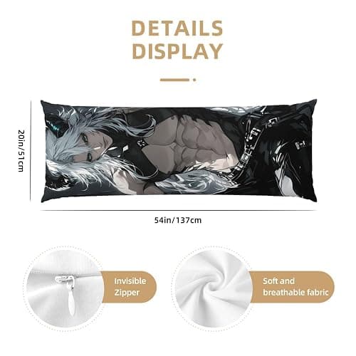 COCONIEE Charm Male Handsome Man Abdominal Muscle Body Pillow Case Cover 20x54in,Anime Handsome Boy Sexy and Cute Home Decor,for Women Men Adults thumbnail 3
