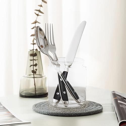 QUEARI Retro 20-Piece Silverware Set, Stainless Steel Cutlery Set, Vintage Flatware Set with Black Bakelite Handle, Dishwasher Safe| Service for 4 thumbnail 2