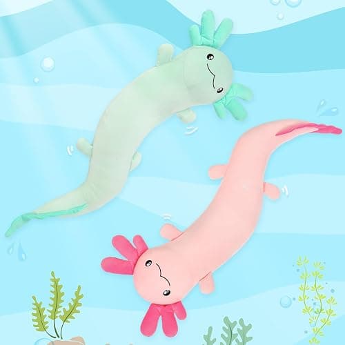 Tezituor Pink Axolotl Stuffed Animal for Girls 6-12, 48 inch Glow-in-Dark Plush Toy 4ft Body Pillow for Adults Mother's Day Large Stuffed Salamander Axolotl Lovers Gifts Christmas Valentines thumbnail 5