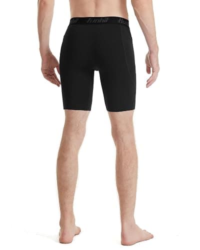 Runhit Men's Compression Shorts with Pockets – 9" Performance Athletic Shorts for Workouts Sports Running Spandex Underwear thumbnail 4