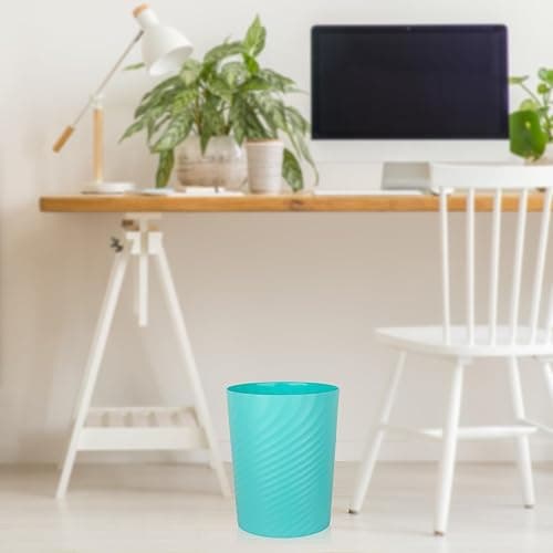 UUJOLY Plastic Small Trash Can Wastebasket, Garbage Container Basket for Bathrooms, Laundry Room, Kitchens, Offices, Kids Rooms, Dorms, (Light Blue, 1.8 Gallon) thumbnail 4