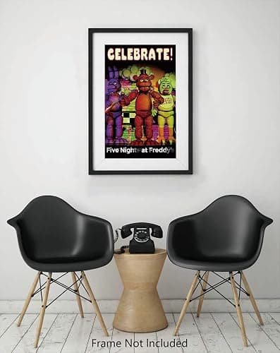 FatCat Wall Graphics Five Nights at Freddy's Wall Poster - Unframed Matte 12 x 18 inch (30cm x 46cm) - Red, Yellow, Blue Cartoon - Bedroom, Living Room thumbnail 5