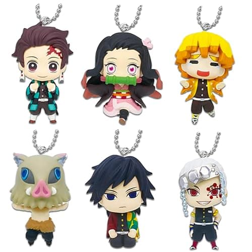 Demon Slayer Swinging Blind Bag Pary Favor Set - 3 Pack Mystery Bundle of Mini Figure Toys Featuring Tanjiro, Nezuko, Inosuke, More Plus Stickers thumbnail 3