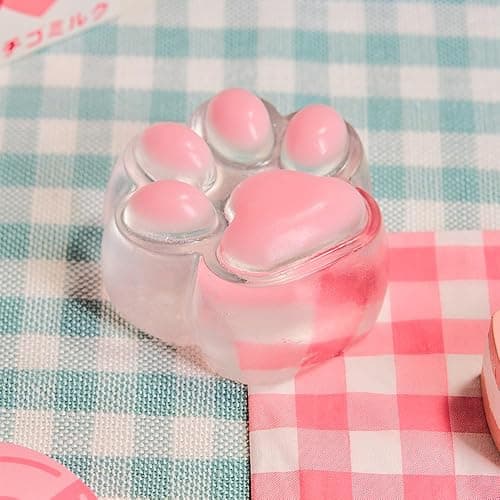 Cute Animals Taba Squishy Toys for Kids & Adults – Kawaii Stress Relief Fidget Sensory Toys, Soft Silicone Squeeze Gifts for Children, Teens, and Adults (Pink Paw) thumbnail 5