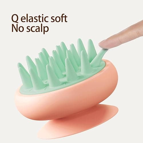 Silicone Scalp Massager - Hair Brush Scalp Massager, Scalp's Massager's Shampoo Brush, Head Massager's With Large Suction Cup | Easy Storage Ergonomic Scalp's Scrubber For Hair Care (Wet And Dry thumbnail 5