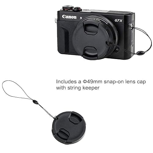 Metal 49mm Filter Lens Adapter with Cap for Canon PowerShot G7X III II G5X | Aluminium Alloy G7XM3 G7XM2 G7X G5X 49mm Filter Adapter, w Snap-On Lens Cap & Cap Keeper String,Installing UV CPL ND Filter thumbnail 3