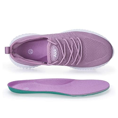 Akk Womens Walking Tennis Shoes - Slip On Memory Foam Lightweight Casual Sneakers for Gym Work Travel Workout thumbnail 4