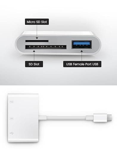USB C SD Card Reader, Oyuiasle USB C to SD Card for iPhone 15 16/iPad/Mac/Laptop, USB-C/Type C Memory Card Adapter for iMac, iPad Pro Air Mini, MacBook Pro Air,Galaxy,MicroSD/SD thumbnail 2