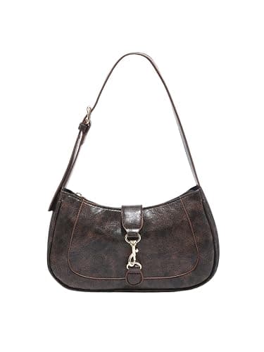 RoseSeek Women's Retro Vintage Zipper Shoulder Bag Adjustable Strap Elegant Underarm Purse Hobo Handbags - Image 1