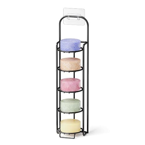 SpaceAid 5 Tier Shampoo Bar Holder for Shower, Self Draining Soap Bar Holders Caddy for Bathroom Wall and Kitchen Sink, Shampoo Bar Dish Rack, Stainless Steel Bar Soap Holder (Black) - Image 1