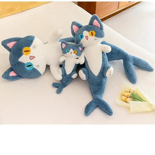 FANGYU Cute Plush Shark cat Toy, Cartoon Soft Stuffed Shark cat Pillow Long Throw Sleeping Pillow, Gifts for Kids (50cm/19.6in) thumbnail 9