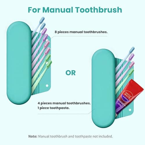 iTokGok Silicone Electric Toothbrush Travel Case, Manual Toothbrush Travel Cover for Men and Women,Toothbrush Holder for Travel,Gym and More, Fits Most Manual and Electric Toothbrushes - Mint Green thumbnail 3