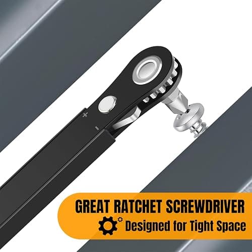 Ratcheting Screwdriver Men Gifts – Right Angle Screwdriver for Tight Spaces, Cool EDC Gadgets, Small Tool Gift for Men Dad Husband thumbnail 8