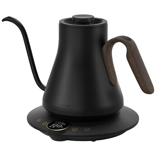 Cocinare FLOW B9 Gooseneck Electric Kettle, Precise Temperature Control for Pour-Over Coffee & Tea Brewing, Stainless Steel Interior, Rapid Heating for Boiling Water 1500W/0.9L (Black Walnut) - Image 1